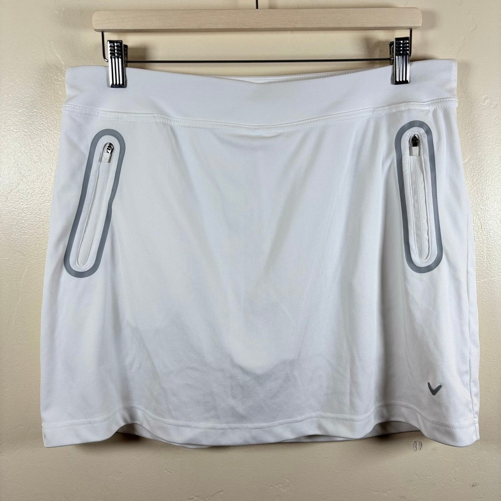 Callaway OptiDri Golf Skirt Skort White Tennis Pickleball Preppy Active Size XL